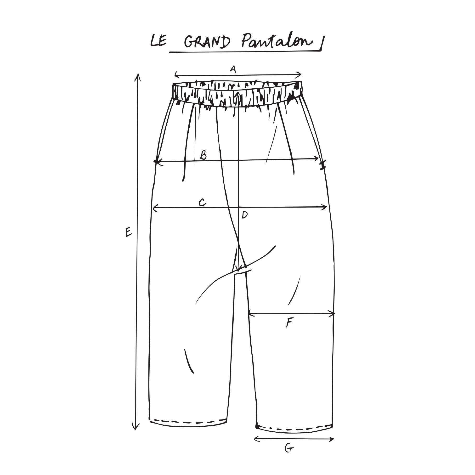 Guide des tailles - Pantalons